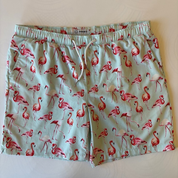 Mosmann Australia Men's Drawstring Swim Trunks Flamingo Print Size Large - Picture 1 of 10